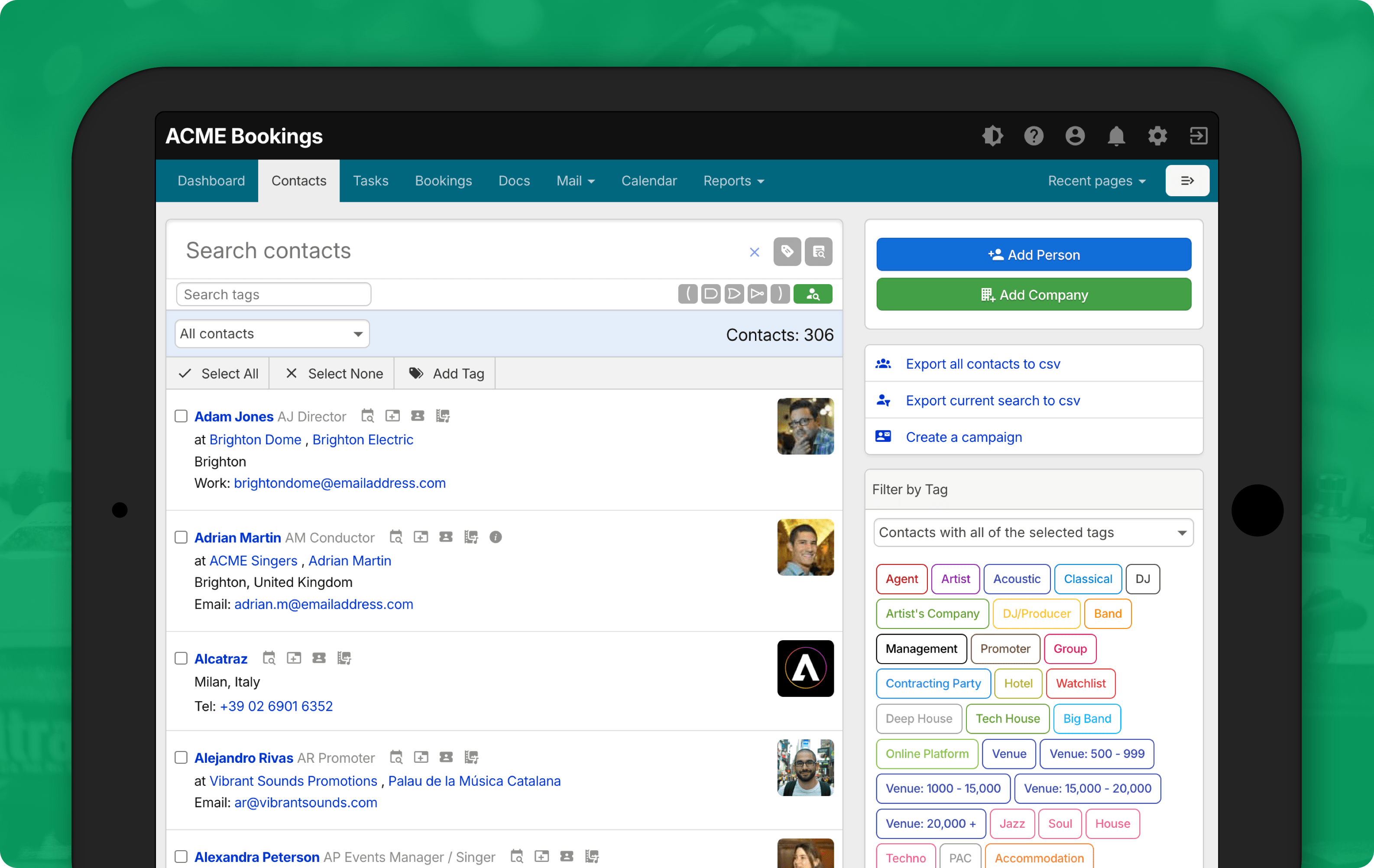 Contacts and CRM in Overture